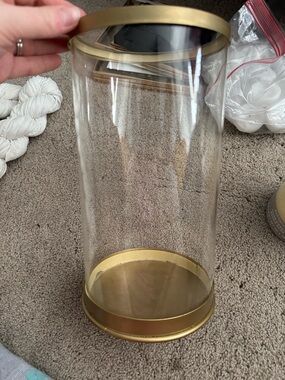 Gold Trimmed Cylinder Vase